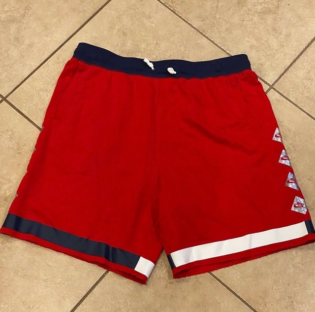 red nike sweat shorts