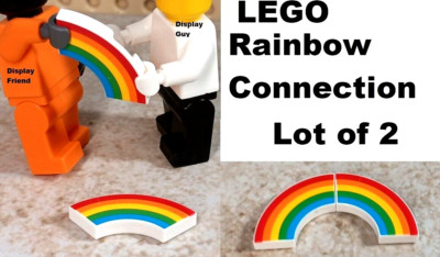 New LEGO Rainbow Kermit's Connection Lot of 2 Printed Curved Tile Complete Bow