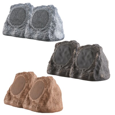 6.5'' Outdoor Rock Speaker Pair 150W Weather Resistant Brown, Grey or Slate RS670
