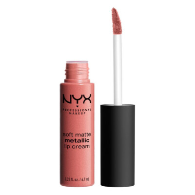 06 CANNES NYX SOFT MATTE METALLIC LIP CREAM LIQUID LIPSTICK PEACH PINK NUDE
