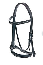 KANDARE + Zügel weiches Leder*** schwed. Reithalfter,  Strass Lederzügel  Gr Cob