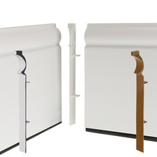 uPVC Skiriting Internal Corner Plastic 150mm or 6" Torus / Ogee Roomline Joint