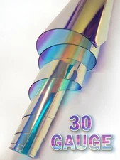 30 Gauge Holographic Transparent Blue Plastic Vinyl Fabric 54"W Sold By The Yard