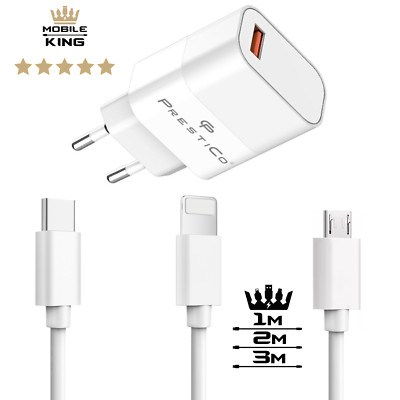Schnell Ladegerät Ladekabel für iPhone für Samsung Galaxy S7 S10 S20 S21 S22 S23