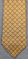 Brooks Brothers Makers Silk Tie Yellow Golf Clubs Printed in Italy Made in USA 