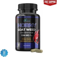 Horny Goat Weed Extra Strength - with Maca, L-Arginine, Ginseng - Boost Desire,