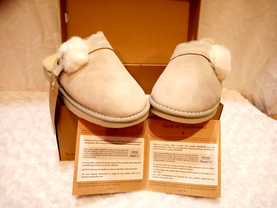 BEARPAWS ''LINA'' (NIB) Winter White/Size 9/Medium Width Slide-In Slipper