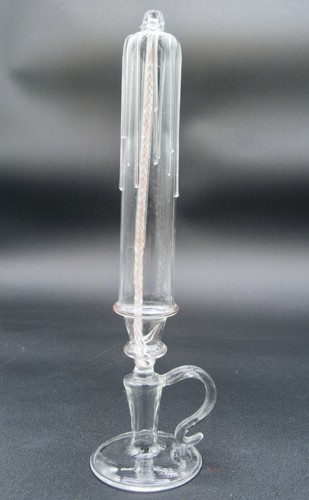 Vintage Oil Burner Candle Sticks, Set of 3 Clear Glass Candlesticks - Picture 5 of 8