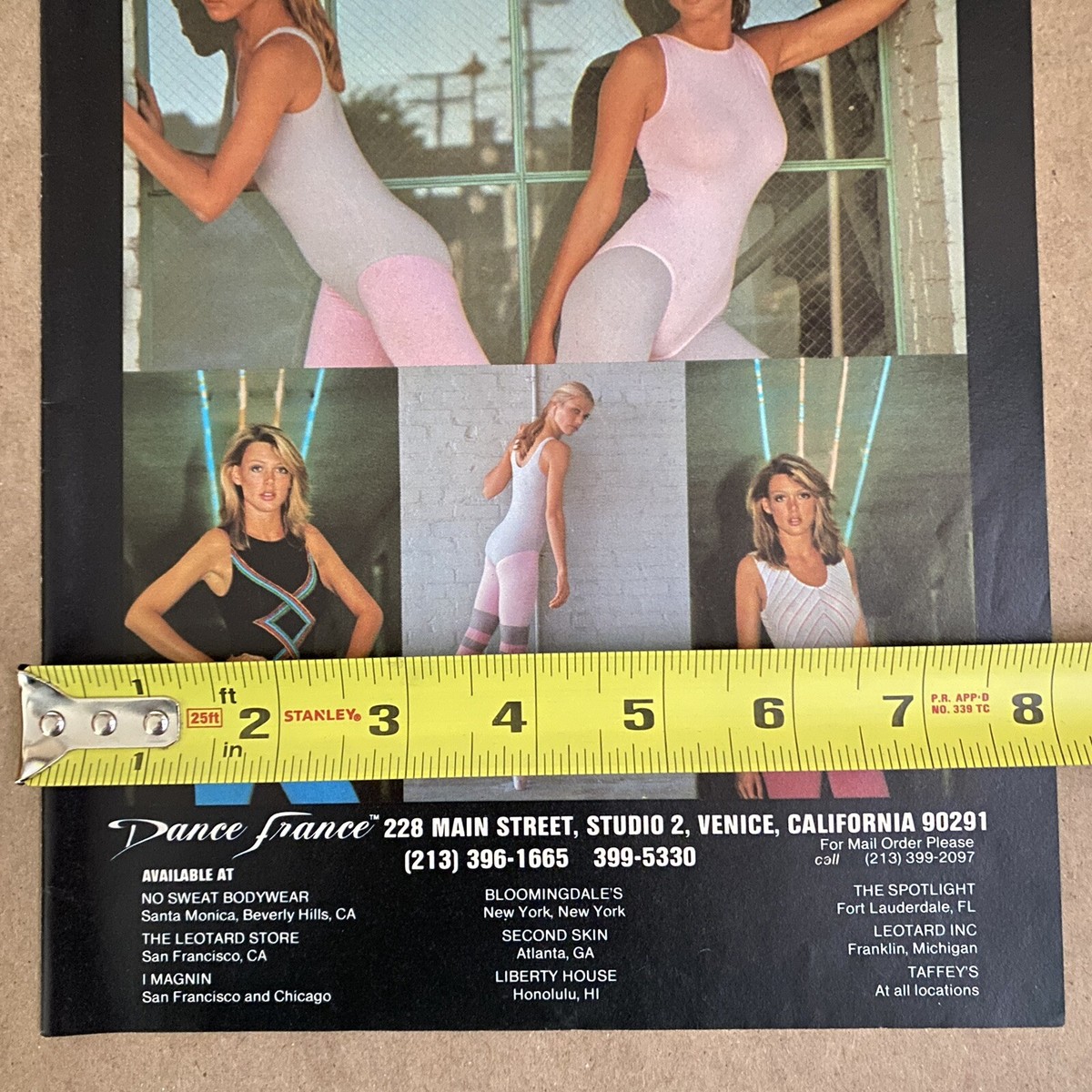 1982 Dance France Leotards Print Ad Dancers Aerobics Workout