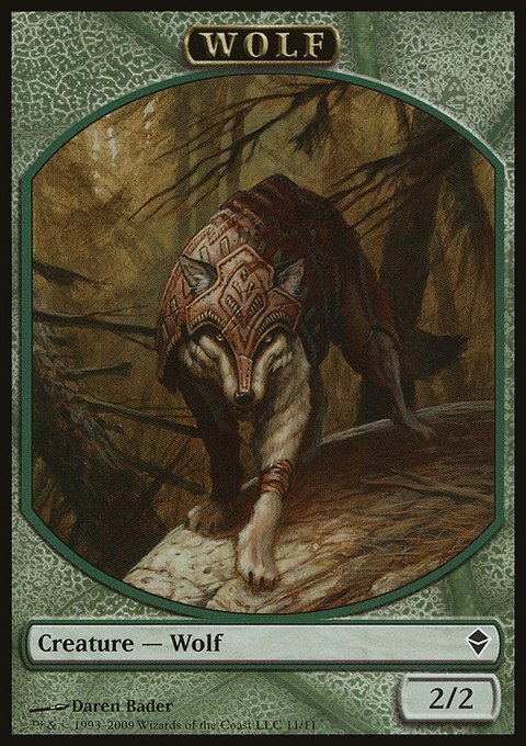 MTG Magic the Gathering Token - Wolf (11/280) Zendikar LP