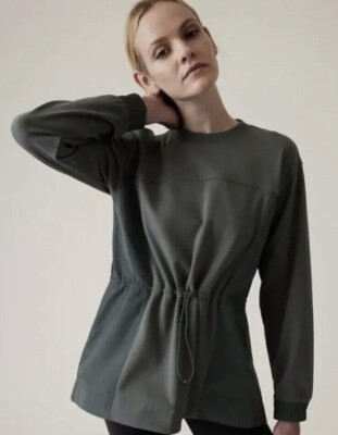 Sweat demi zip hybride Athleta Triumph noir taille L