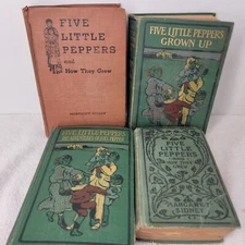 Vintage Five Little Pepper Book Set of 4 HB Books Early 1900's Margaret Sidney