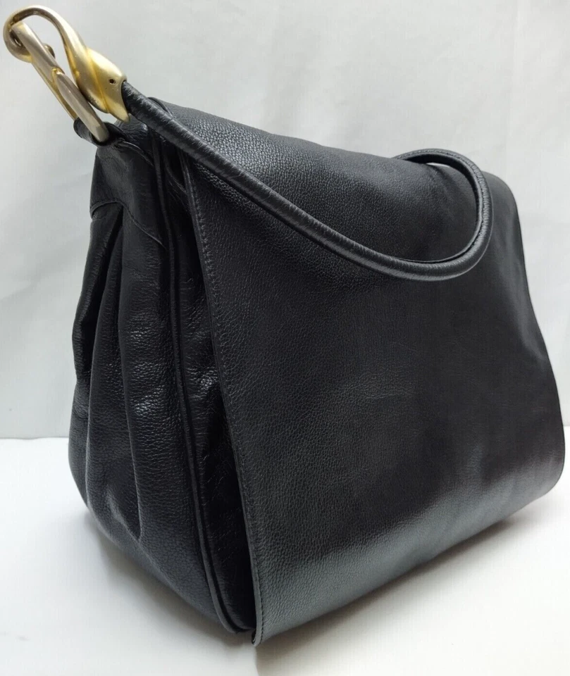 Bolso Bandolera De Vecchi by Hamilton Cuero Negro - De Colección Hecho en Italia Foto 3 de 4