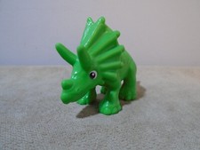 MINIATURE GREEN TRICERATOPS DINOSAUR 1.5 X 2.25  FIGURE UNBRANDED MA1404 