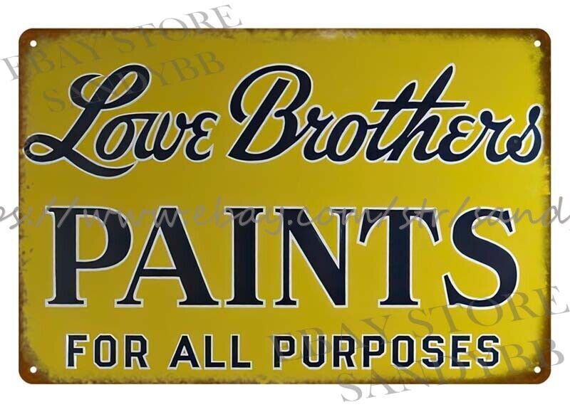 LOWE BROTHERS PAINTS metal tin sign modern outdoor wall art