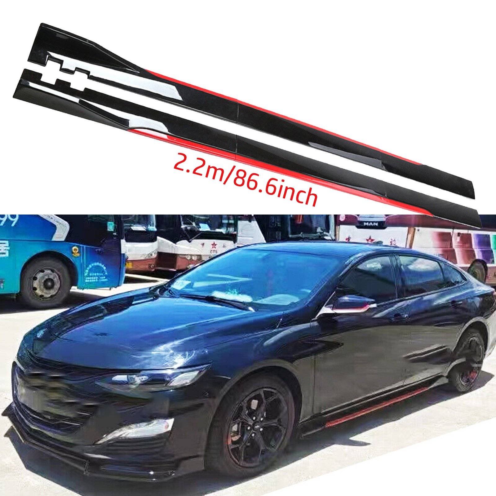 For Chevy Camaro SS Side Skirt Extension Body Kit Splitter Spoiler Glossy K