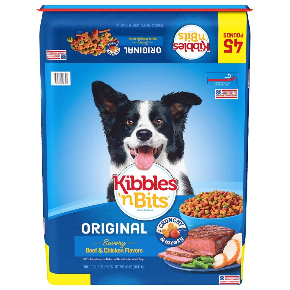 2 paquetes Kibbles 'n Bits Original Sabores de Carne y Pollo Comida Seca para Perros 45 lb Foto 2 de 4