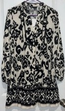 Zara Printed Mini Dress Size S, Beige/ Black,  From London !!