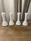 Vintage Randall Bud Vase White Milk Glass "Beehive" 3 Rings 6” Tall LOT of 4