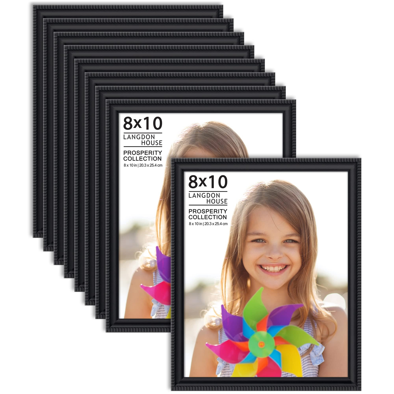 8x10 Picture Frames (Black, 12 Pack), Contemporary Frame Set, Wall Mount or T...-image
