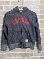 Gap Kids Sz L 10 Heather Blue Zippered Hoodie Sweatshirt Preowned