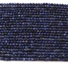 5 Long Strand Ex  Quality 3mm-4mm Lapis Lazuli Faceted Rondelles 12inch