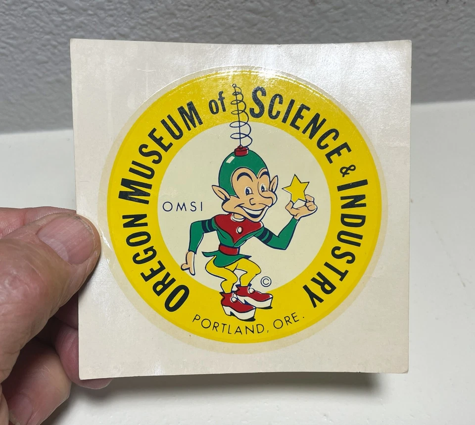 OMSI Portland, Oregon - Original Vintage 1960's Window Sticker Decal Science - Image 2 of 3