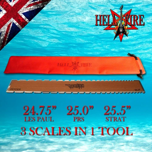 Hellfire Sawfish Guitar Notched Straight Edge Gibson 24.75", PRS 25", Fend 25.5"