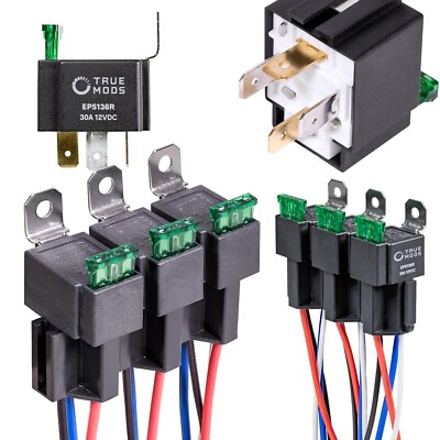 True MODS 6 Pack 4-Pin 12V Bosch Style Fused Relay Switch Kit [Interlocking