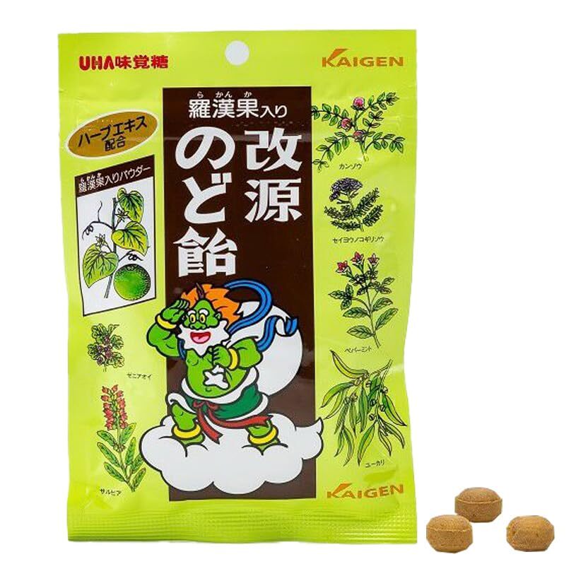 Kaigen Throat Lozenges with Monk Fruit, Herbal Scent (70g x 1 bag