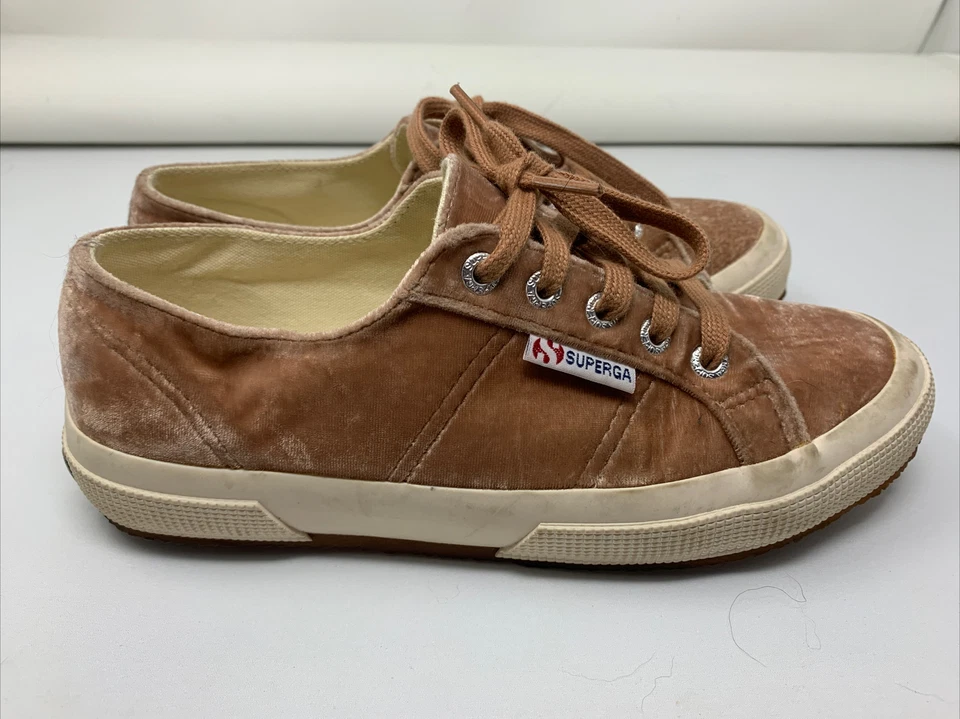 Superga розовый бархат кроссовки ЕС 37,5 женщин США 7 мужчин США 5,5 - Изображение 3 из 4