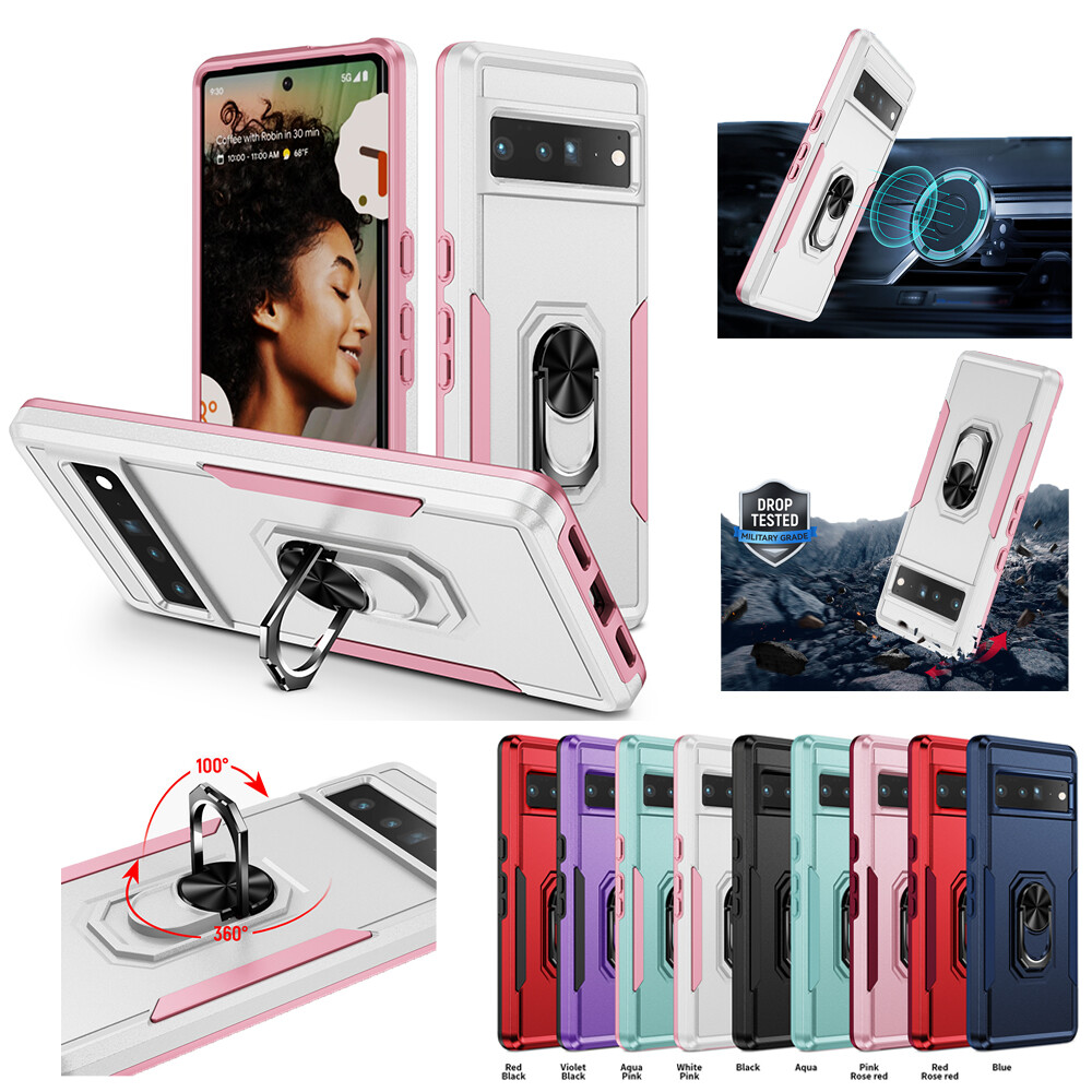 For Google Pixel 8 Pro 8 7A 7 Pro 7 6A 6 Pro 6 Phone Case Ring Metal Stand