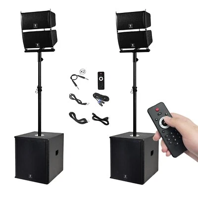 PRORECK CLUB 6000 15 inch Line Array PA Speaker System Bluetooth Subwoofer 6000W