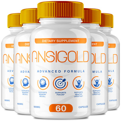 Ansigold Capsules, Official Ansi Gold Supplement for Brain Health (5 Pack)