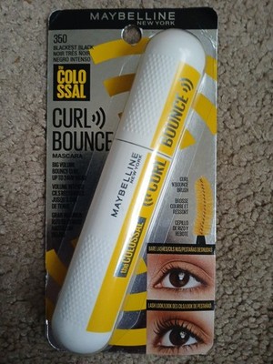 Maybelline Colossal Curl Bounce Mascara Blackest Black No. 350 New! Free Ship!
