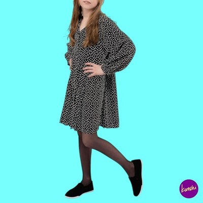 NOQ Mädchen 20 DEN Strumpfhose, halbtransparent Fuß, Nero, UK 12-13Y | EU 152/158