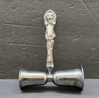 GORGEOUS FRANK SMITH WALLACE LION PATTERN STERLING SILVER 925 HANDLE JIGGER RARE