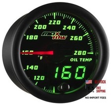 Black  Green 280F Oil Temperature Gauge Kit, 2-1/16" 52mm