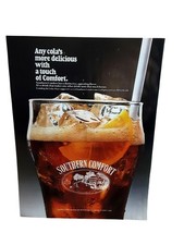 1987 Southern Comfort Whiskey & Cola Cocktail Vintage Print Ad Orange Slice
