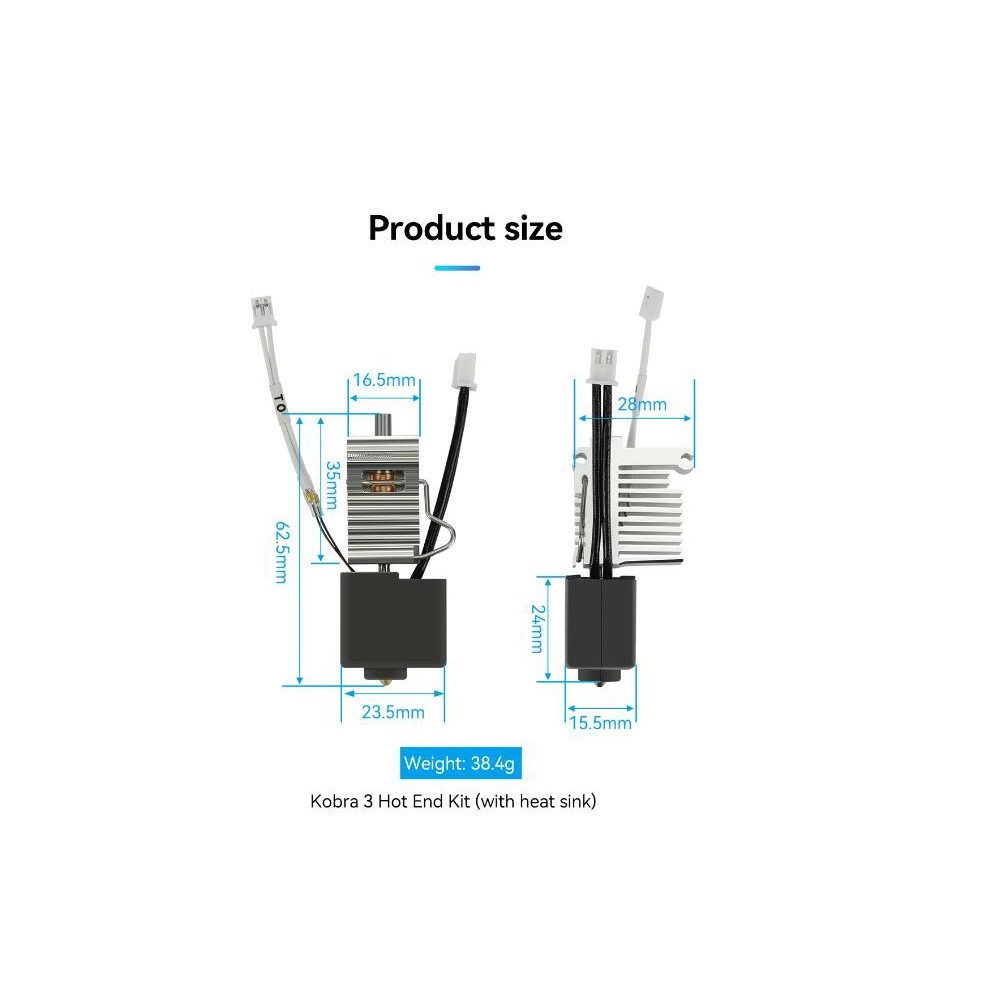 For Anycubic Kobra 3 Printer Nozzle Printhead Hot End Kit with Thermal Strip -US