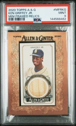 2020 Topps Allen & Ginter Ken Griffey Jr Mini Framed Relics Mint - PSA 9 - POP 3