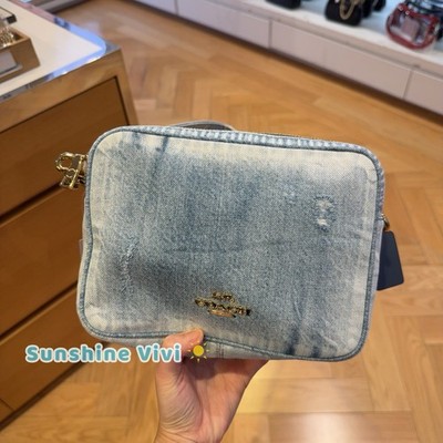 NWT Carey Crossbody BagIn Loved Denim With Charms Gold/Light Indigo CEK67