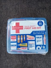 Johnson & Johnson Travel Ready Portable Emergency First Aid Kit 80 Pc