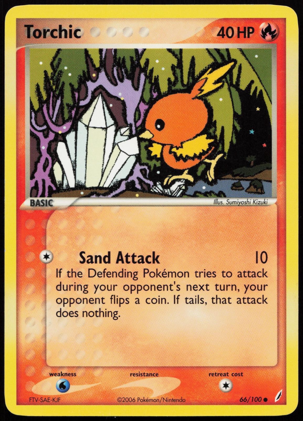 Torchic 66/100 Common Crystal Guardians Pokemon Moderately Played