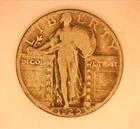 1929-S Standing Liberty Silver Quarter RAW/Ungraded : VG-F Range: LOW MINTAGE