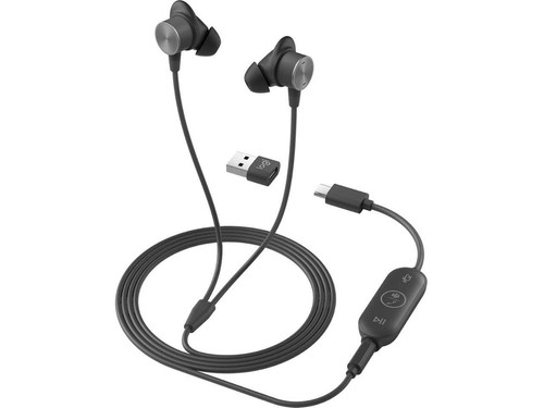 Logitech Zone Wired Earbuds - Stereo - Mini-phone (3.5mm), USB Type A, USB Type - Picture 8 of 12