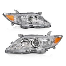 Projector Headlights Toyota Camry 2010-2011 Pair w/o Bulbs Chrome Clear Lens
