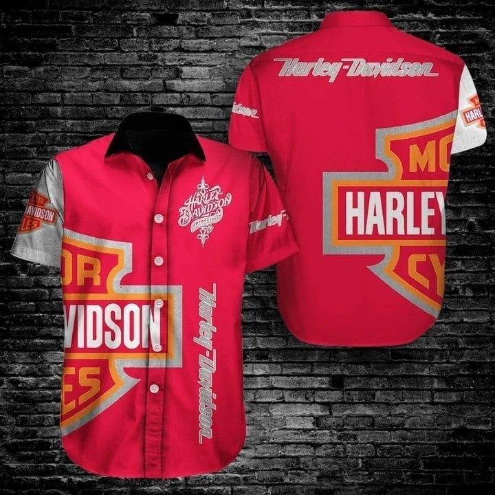 Harley Motor Racing Davidson Casual Button Down Shirt