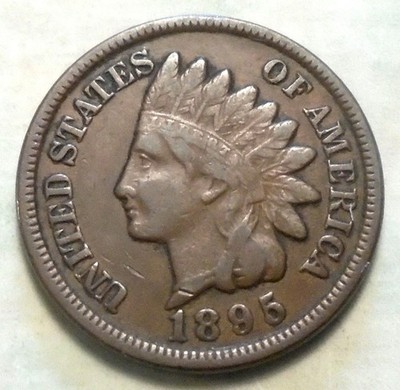 1895 Indian Head Cent F+ CHOICE FINE Brown 38 ML MOST LIBERTY Nice 19th Century!