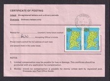 GUERNSEY 1980 Certificate of Posting AUGRES
